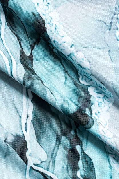 Dames Marble Print Badpak Set met Pareo