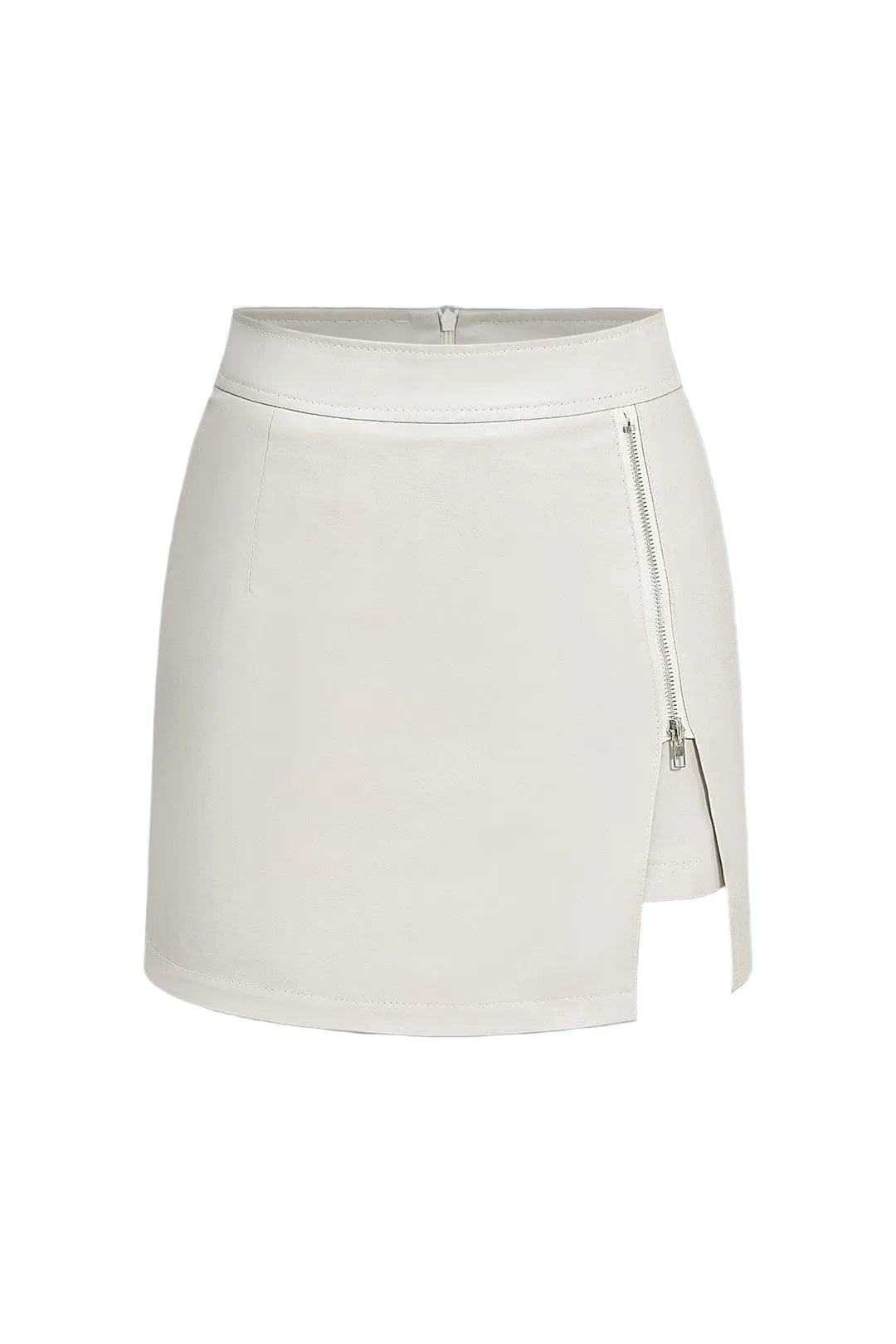 Dames Mini Rok met Rits Detail Hoge Taille