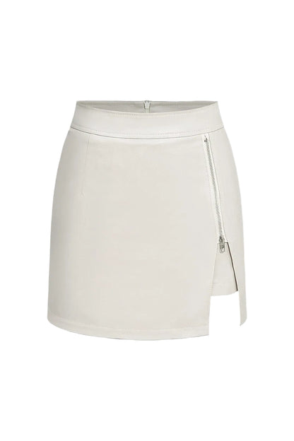 Dames Mini Rok met Rits Detail Hoge Taille