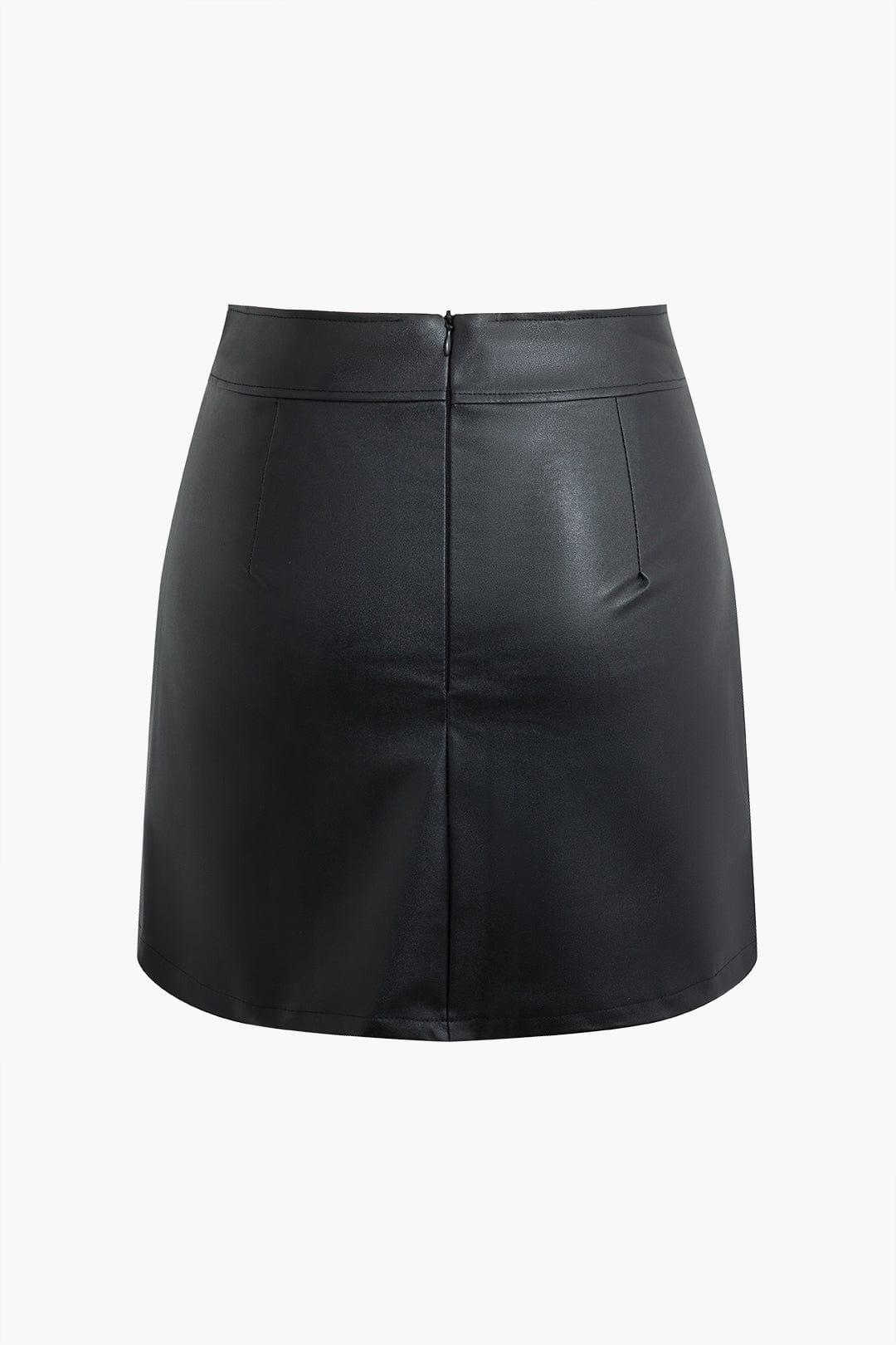 Dames Mini Rok met Rits Detail Hoge Taille