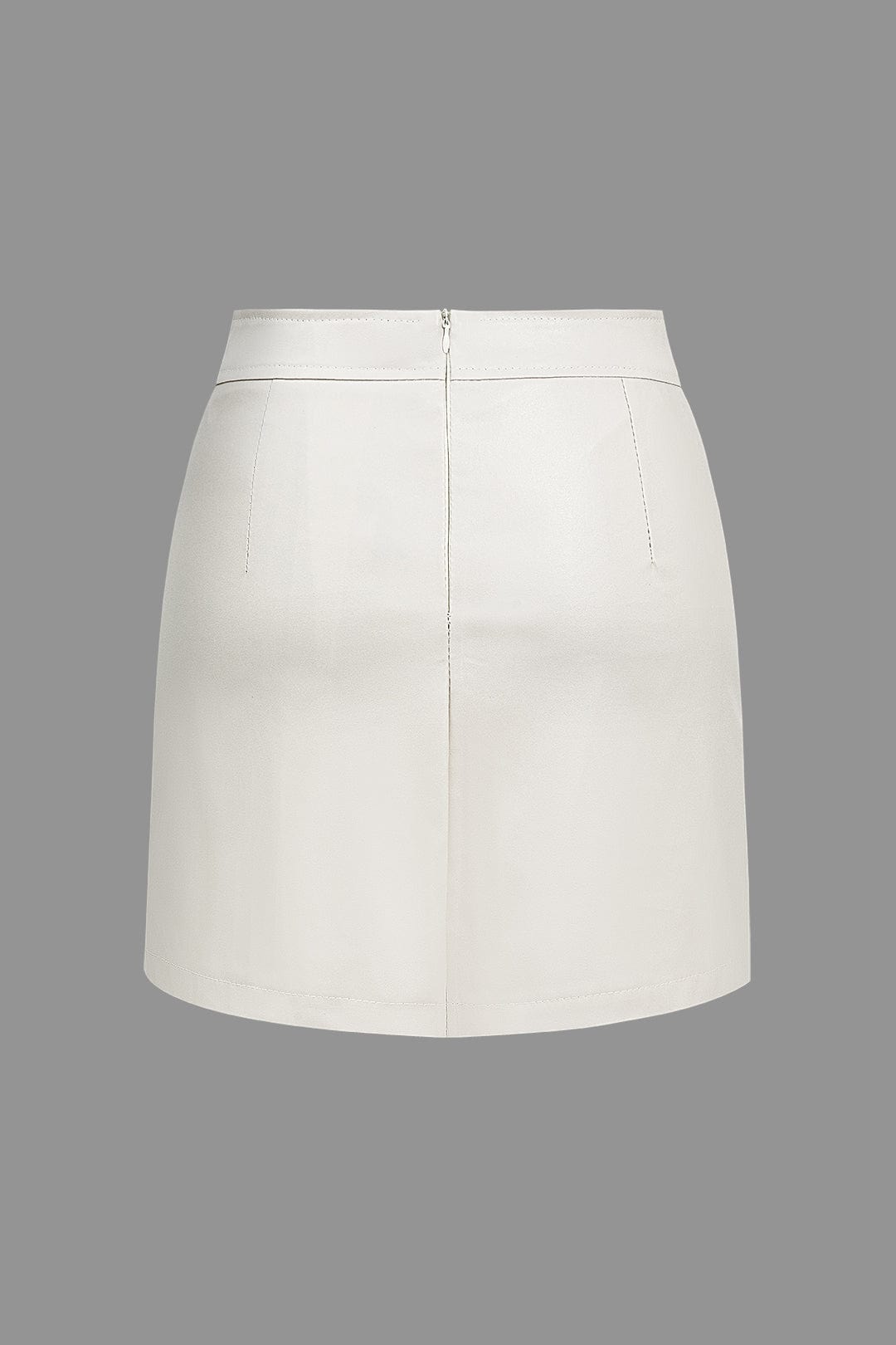 Dames Mini Rok met Rits Detail Hoge Taille