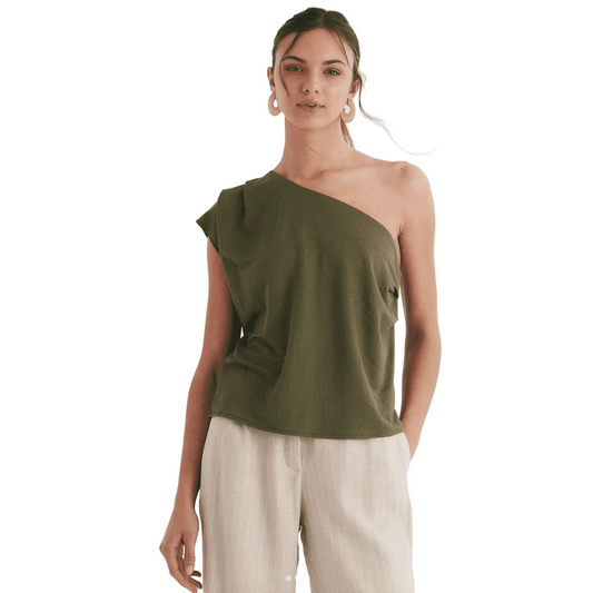 Dames One Shoulder Asymmetrische Top Zomer