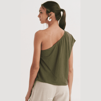 Dames One Shoulder Asymmetrische Top Zomer