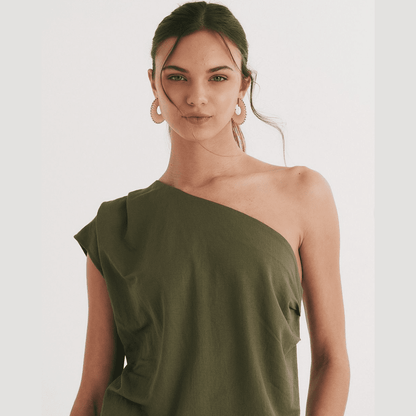 Dames One Shoulder Asymmetrische Top Zomer