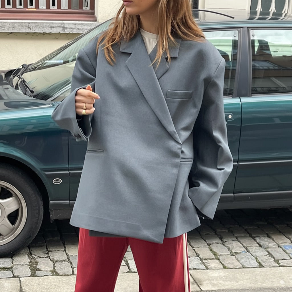 Dames oversized blazer met verlaagde schouders en boxy pasvorm