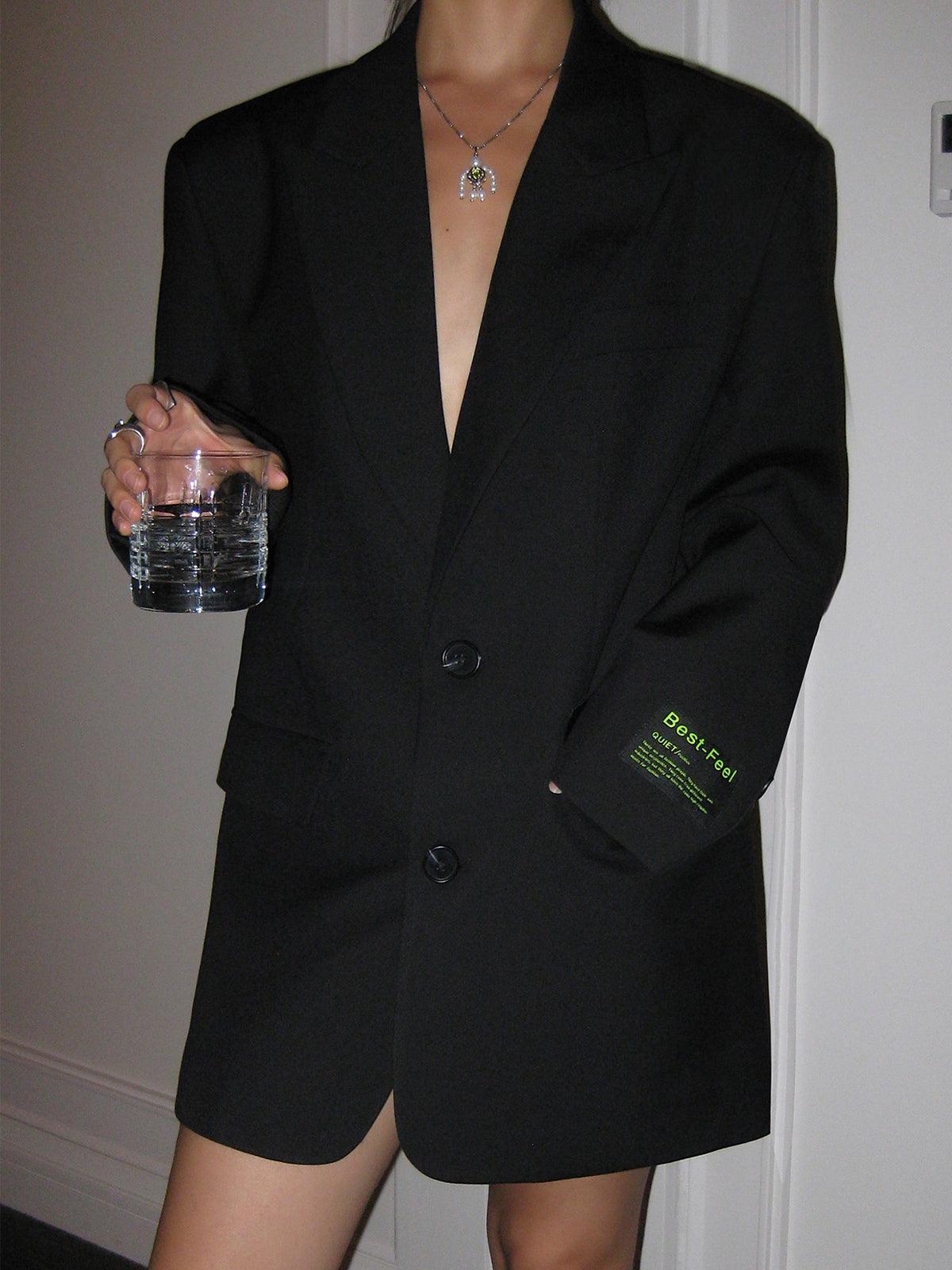 Dames Oversized Blazer Lange Mouw Lang