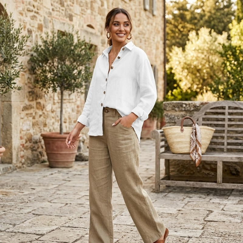 Dames Oversized Blouse Lange Mouw Button Down Modehuis-Nederland