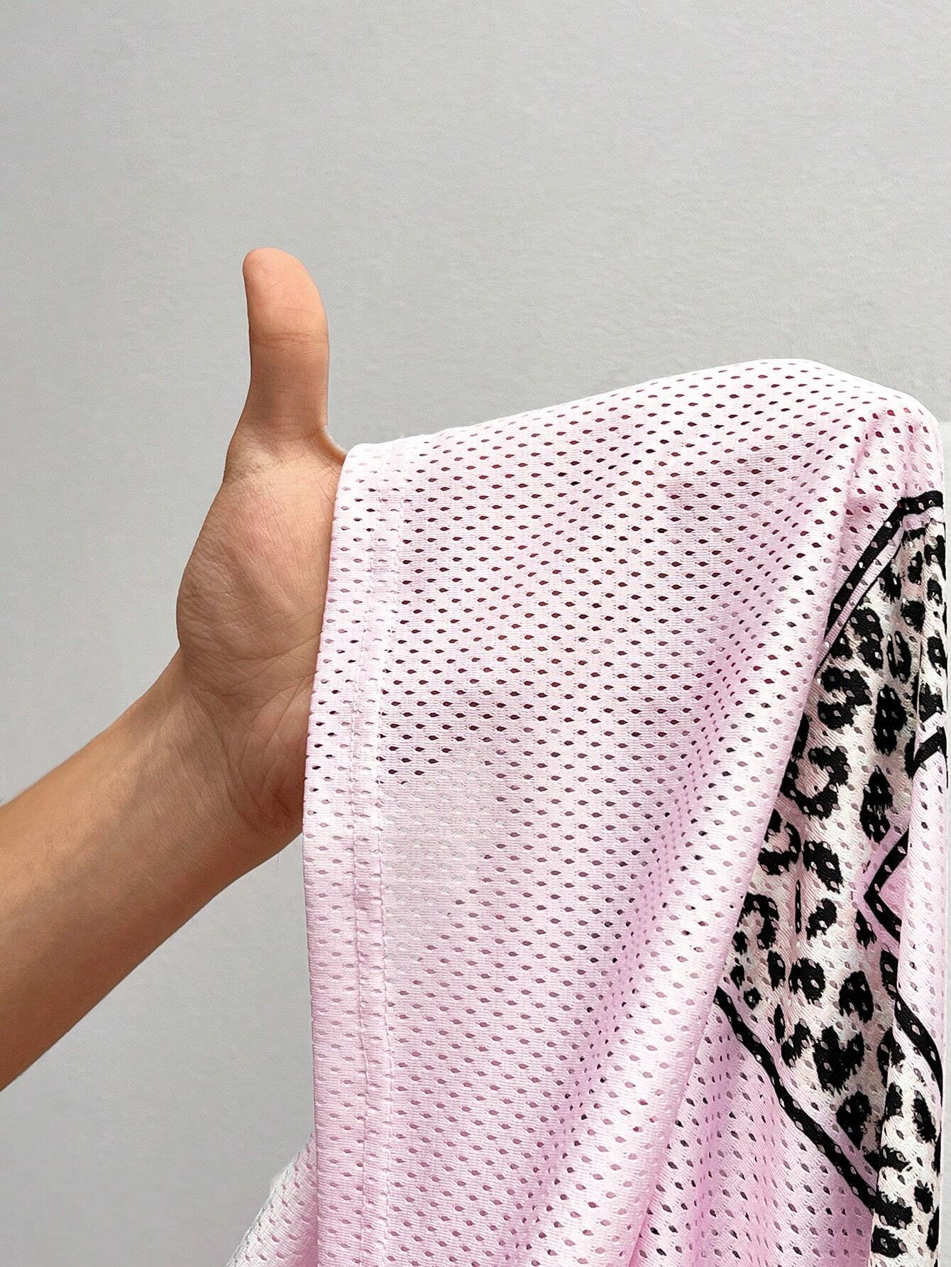 Dames Oversized Jersey T Shirt V Hals Panter Print