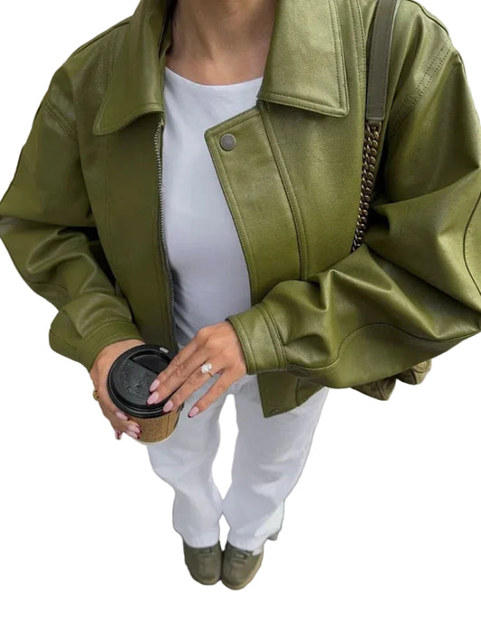 Dames Oversized Jas Kort Lange Mouw