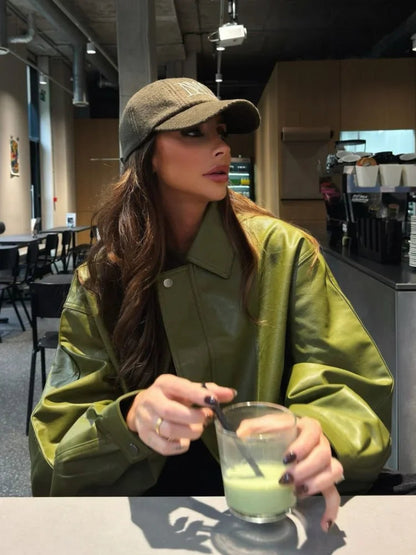 Dames Oversized Jas Kort Lange Mouw