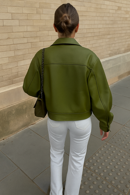Dames Oversized Jas Kort Lange Mouw