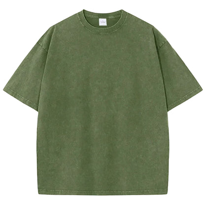 Dames Oversized Washed Korte Mouw T Shirt