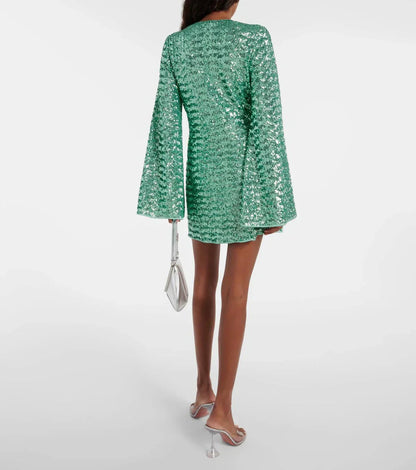 Dames V-Hals Cocktailjurk Mini
