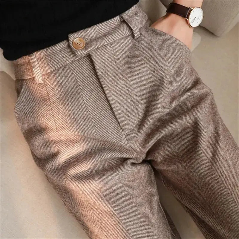 Dames Pantalon Hoge Taille Straight Fit