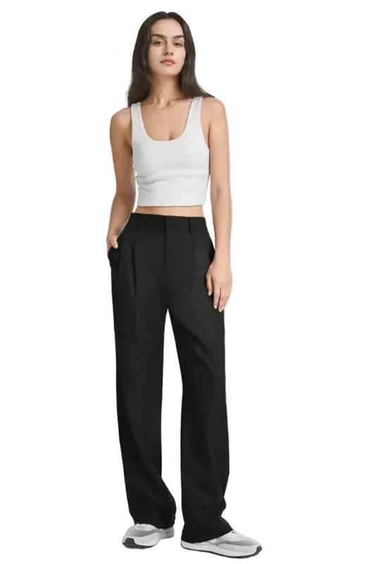 Dames Pantalon Wide Leg Hoge Taille Plooien