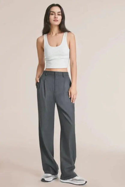 Dames Pantalon Wide Leg Hoge Taille Plooien