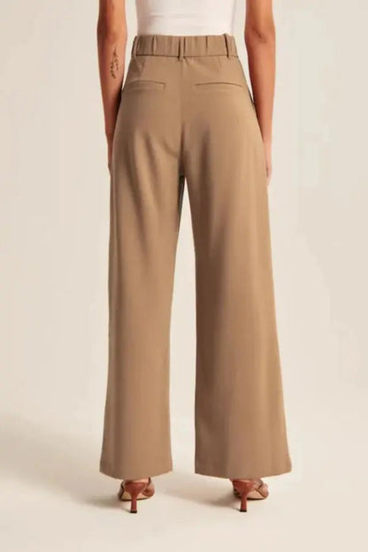 Dames Pantalon Wide Leg Hoge Taille Plooien