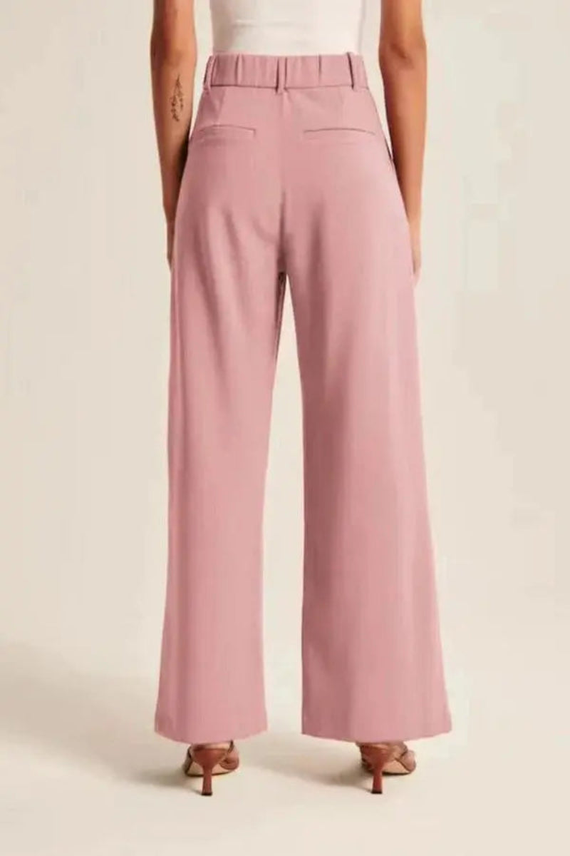 Dames Pantalon Wide Leg Hoge Taille Plooien