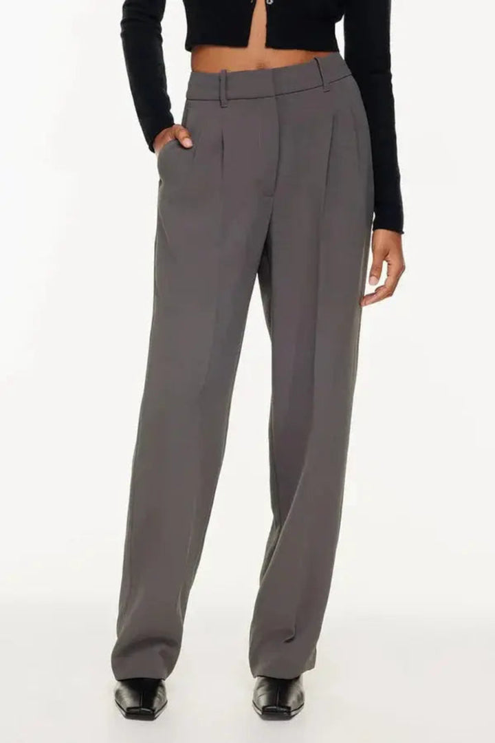 Dames Pantalon Wide Leg Hoge Taille Plooien
