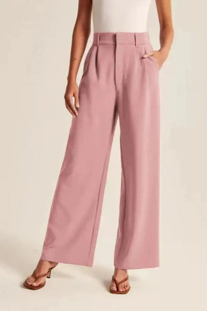 Dames Pantalon Wide Leg Hoge Taille Plooien
