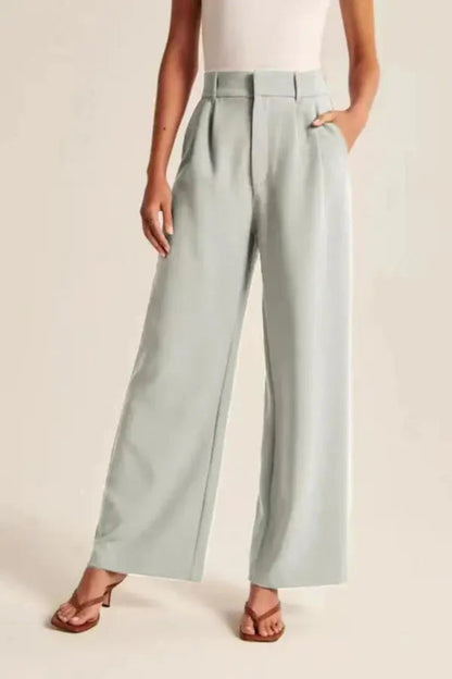 Dames Pantalon Wide Leg Hoge Taille Plooien