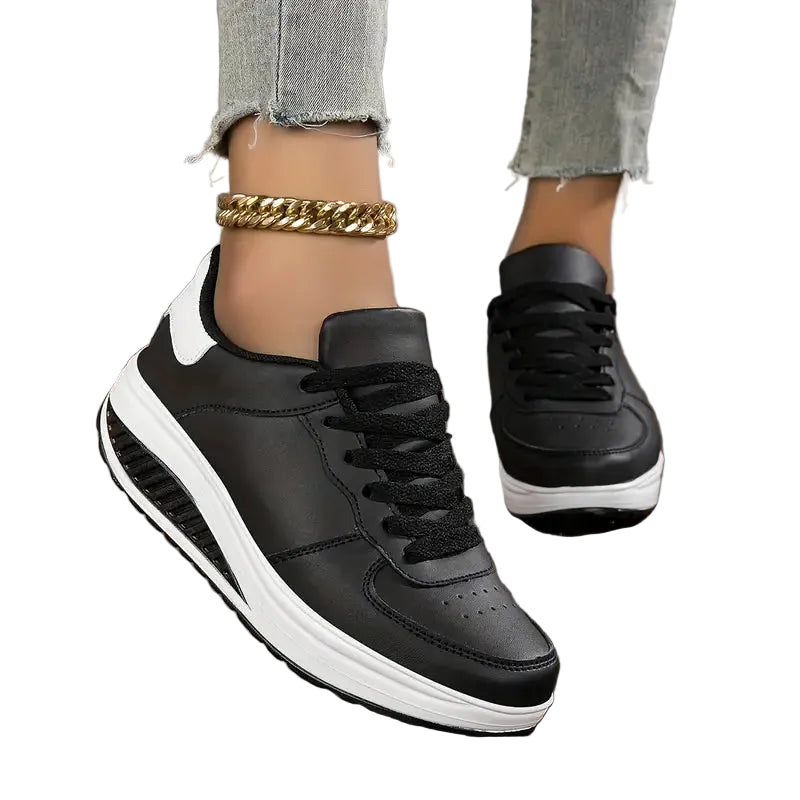 Dames Platform Sneakers Lace-Up Chunky Sole