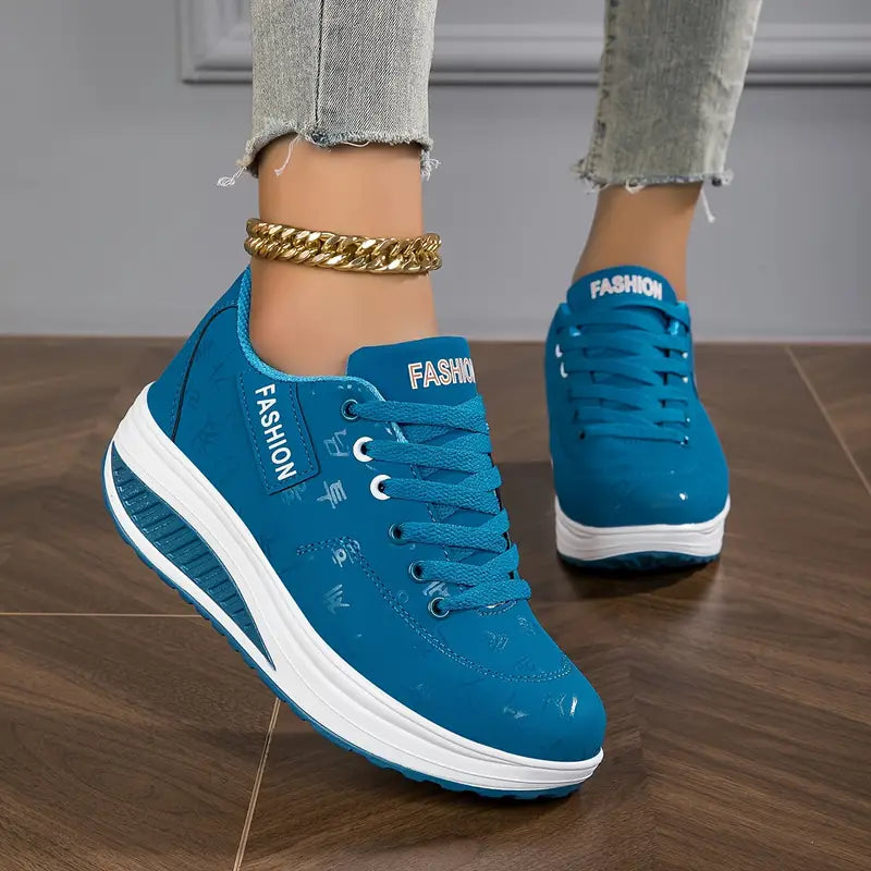 Dames Platform Sneakers Lace-Up Chunky Sole