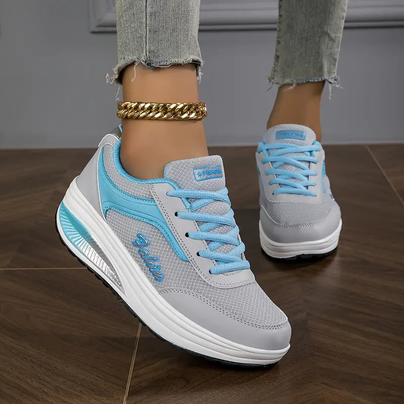 Dames Platform Sneakers Lace-Up Chunky Sole