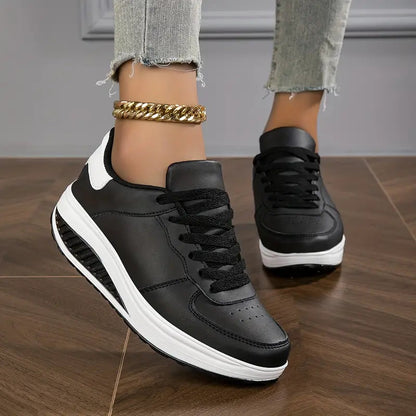Dames Platform Sneakers Lace-Up Chunky Sole