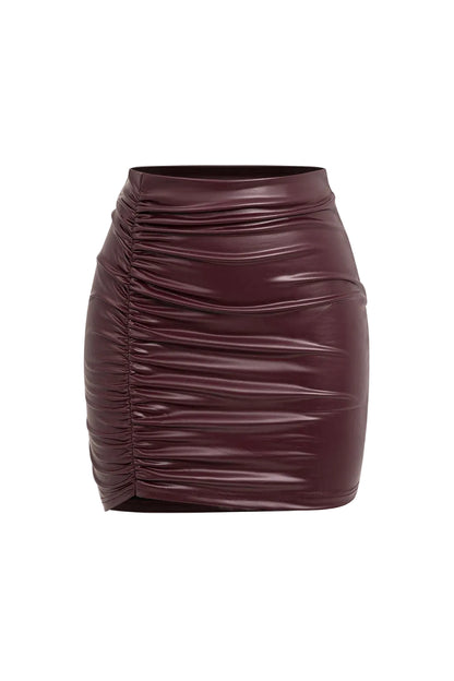Dames Ruched Mini Rok Hoge Taille