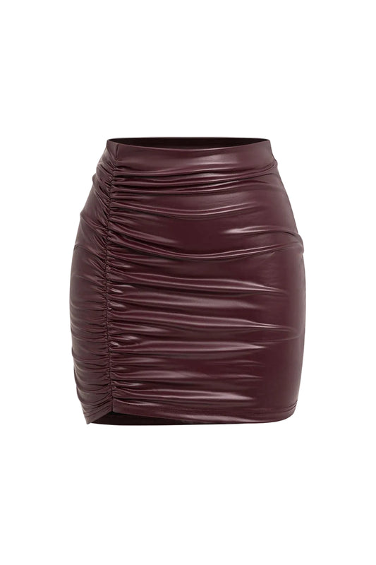Dames Ruched Mini Rok Hoge Taille