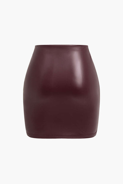 Dames Ruched Mini Rok Hoge Taille