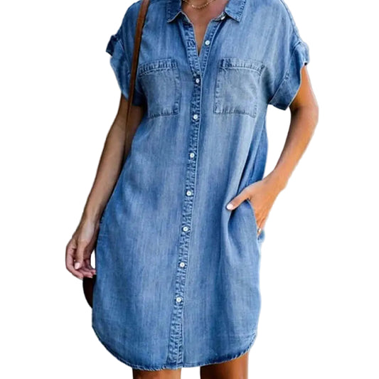 Malou - Denim Jurk Modehuis-Nederland