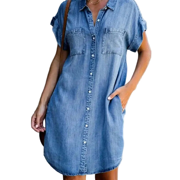 Malou - Denim Jurk Modehuis-Nederland