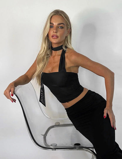 Dames Strapless Crop Top Nekband Bandeau