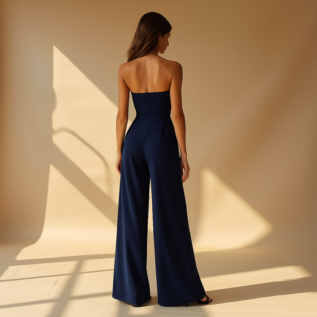 Dames Strapless Jumpsuit Wide Leg Lang
