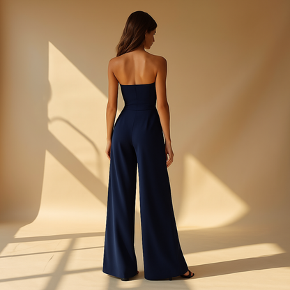 Dames Strapless Jumpsuit Wide Leg Lang