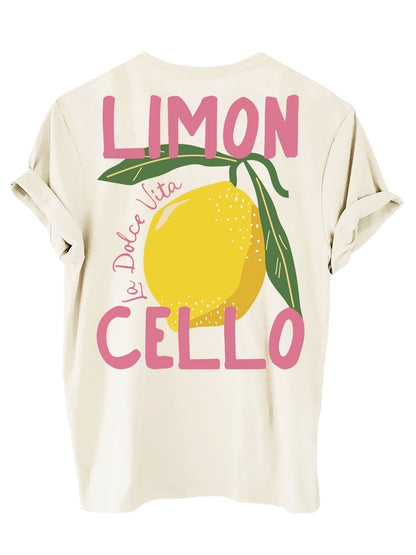 Dames T-Shirt met Backprint Oversized Limoncello