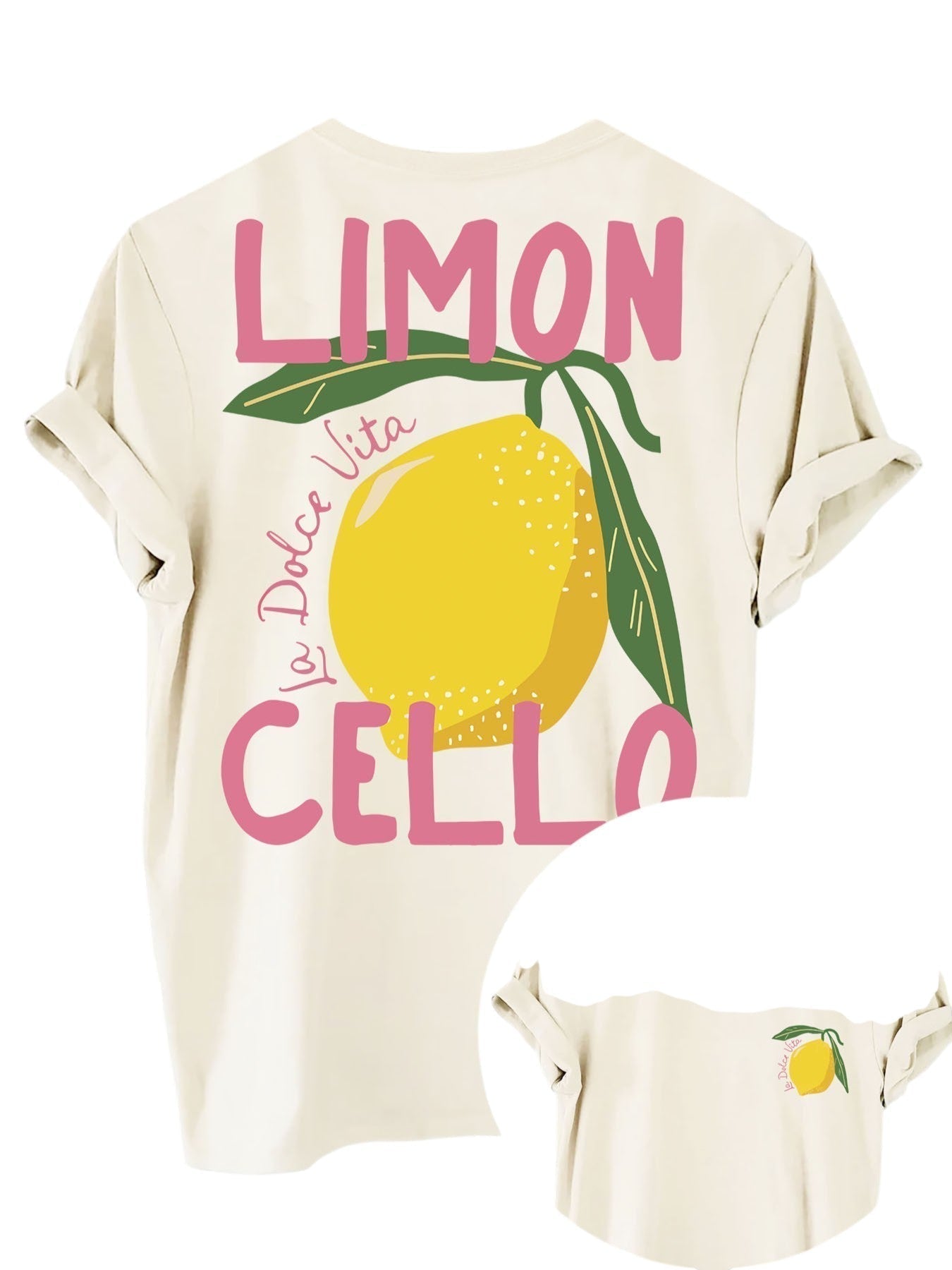 Dames T-Shirt met Backprint Oversized Limoncello