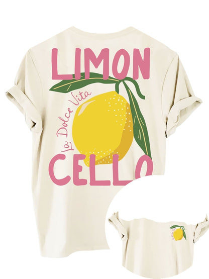 Dames T-Shirt met Backprint Oversized Limoncello