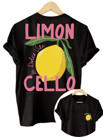 Dames T-Shirt met Backprint Oversized Limoncello