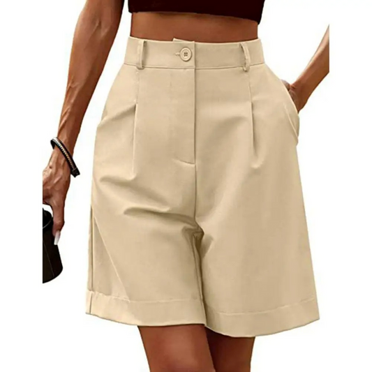 Dames Wide Leg Bermuda Short Hoge Taille