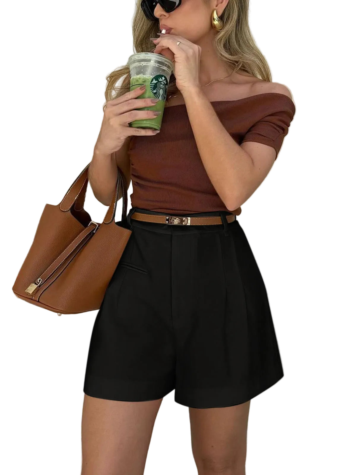 Dames Wide Leg Korte Broek Hoge Taille