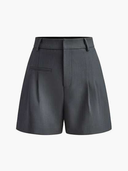 Dames Wide Leg Korte Broek Hoge Taille
