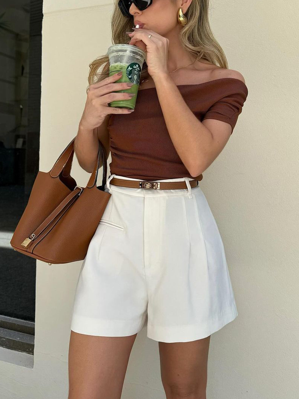 Dames Wide Leg Korte Broek Hoge Taille