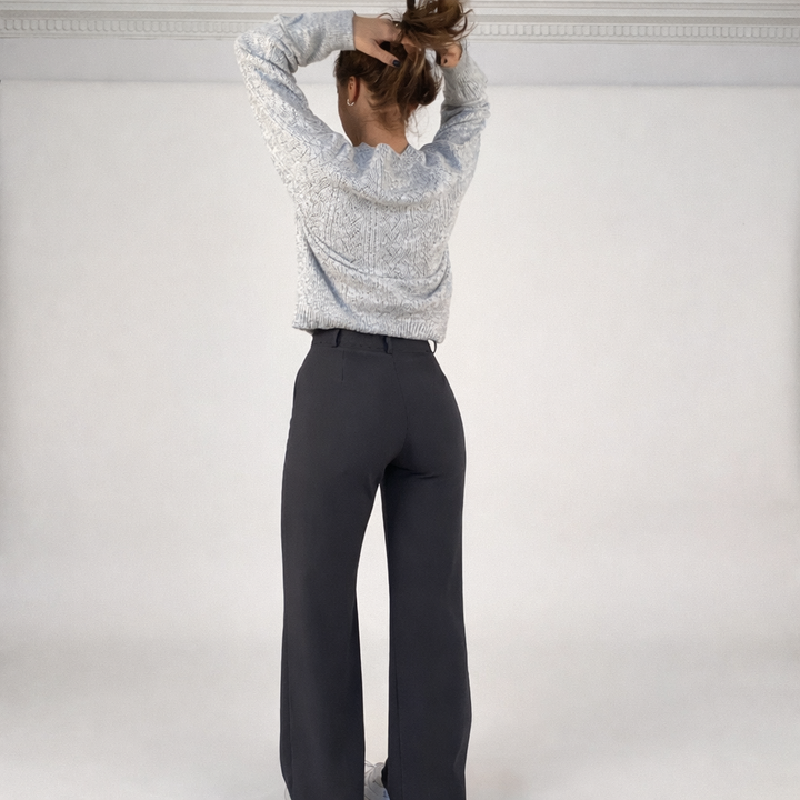 Dames Wide Leg Pantalon Hoge Taille Lang