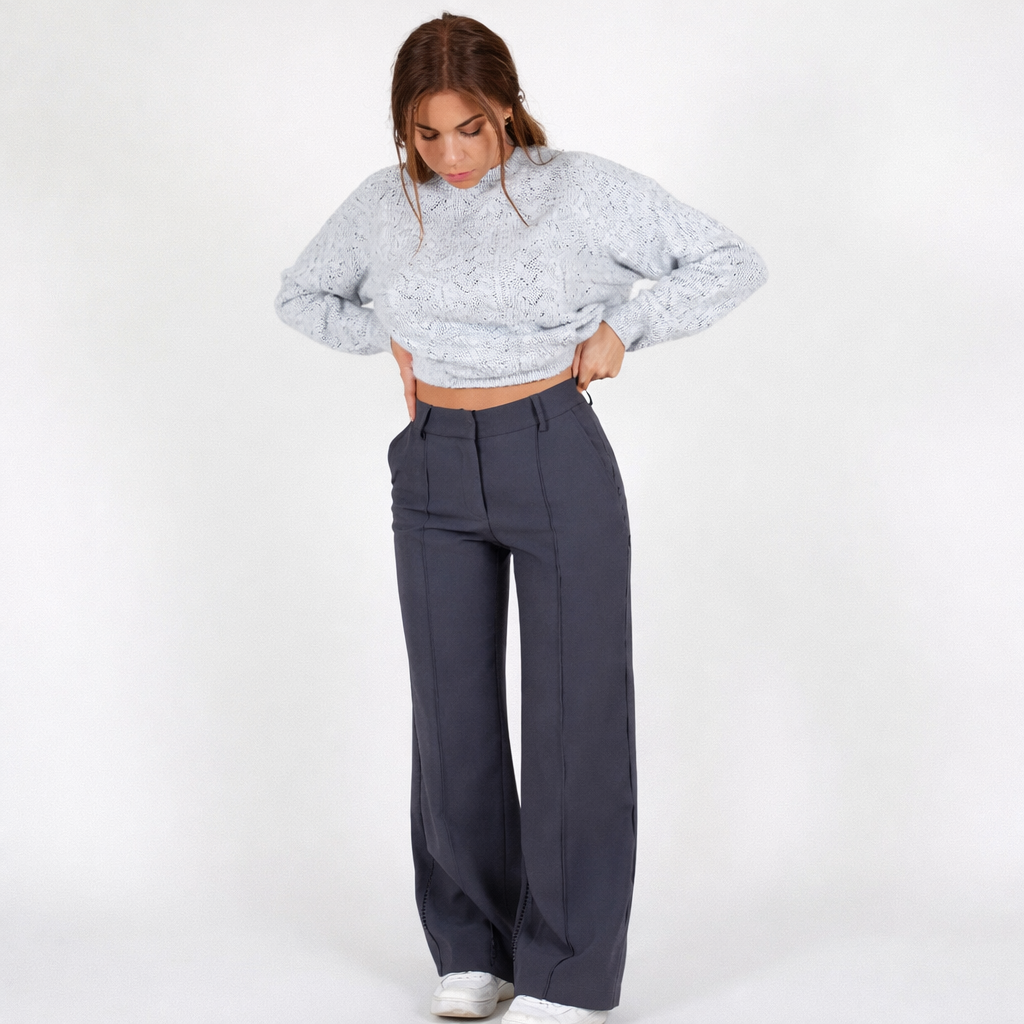 Dames Wide Leg Pantalon Hoge Taille Lang