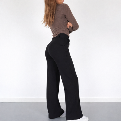 Dames Wide Leg Pantalon Hoge Taille Lang