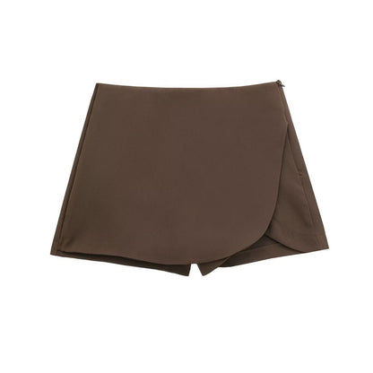 Dames Wrap Skort High Waist Mini