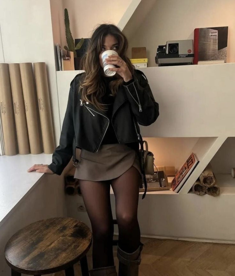 Dames Wrap Skort High Waist Mini